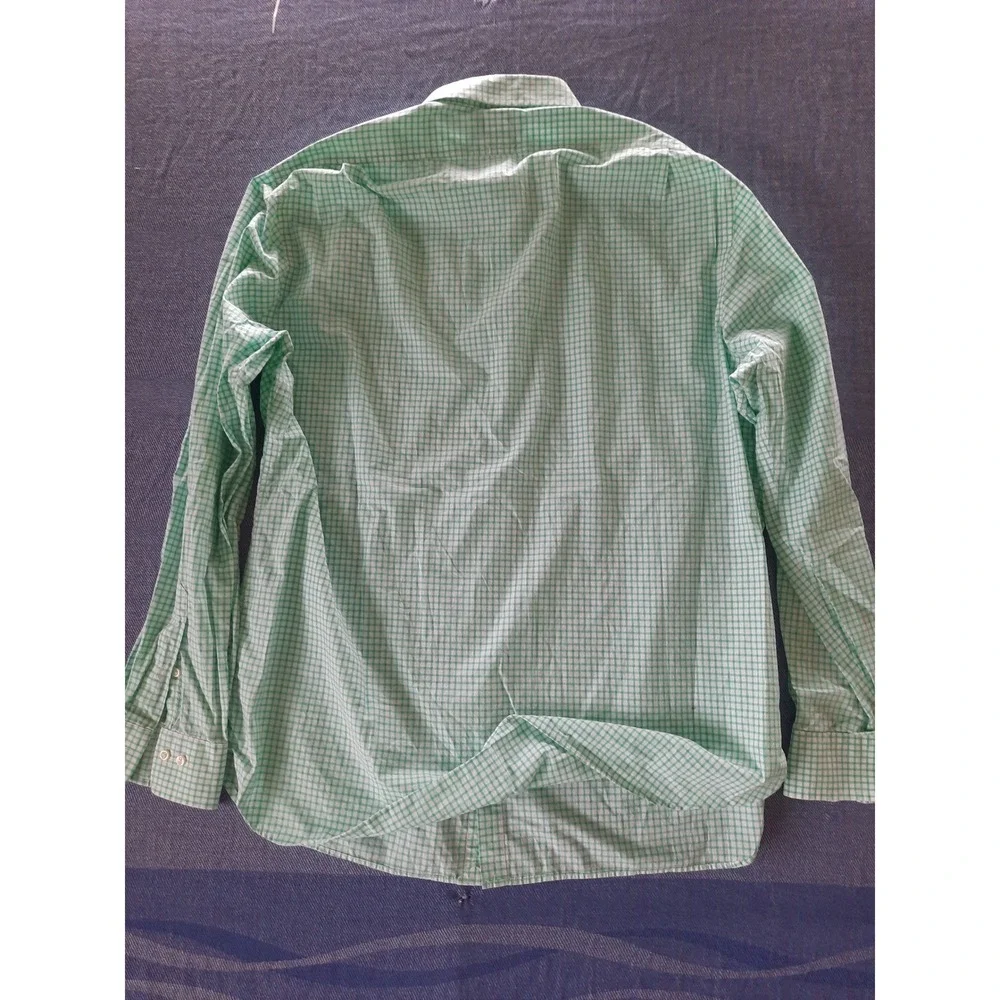 Polo Ralph Lauren Mens Custom Fit Gingham Button Down Shirt Green White Size 18